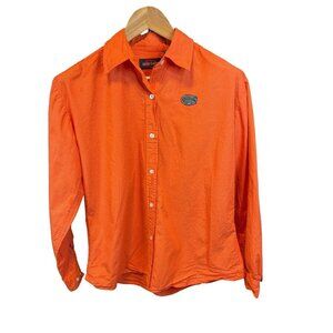 Florida Gators Orange White Button Down Embroidered Logo Sz L